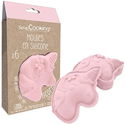 Image de 6 moules en silicone licorne ScrapCooking