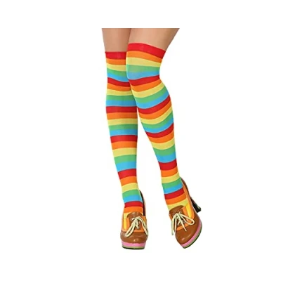 Afbeelding van Gestreepte kousen clown verkleed accessoire voor dames