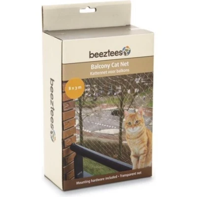 Afbeelding van Kattennet voor balkon transparant 8x3 m