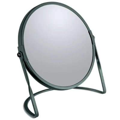 Afbeelding van Make up spiegel Cannes 5x zoom metaal 18 x 20 cm donkergroen dubbelzijdig
