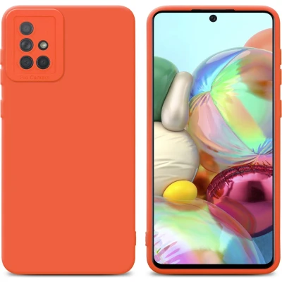 Afbeelding van Cadorabo Hoesje geschikt voor Samsung Galaxy A71 4G in Fluid ORANJE Beschermhoes gemaakt van flexibel TPU silicone Cover Case