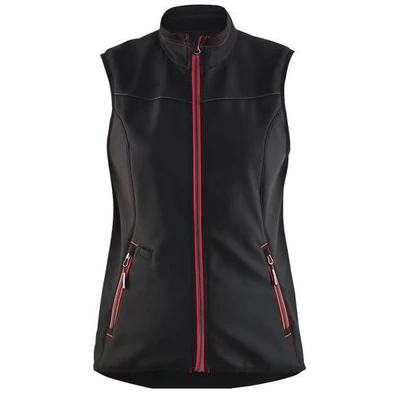 Image de Gilet sans manche softshell femme noir/rouge
