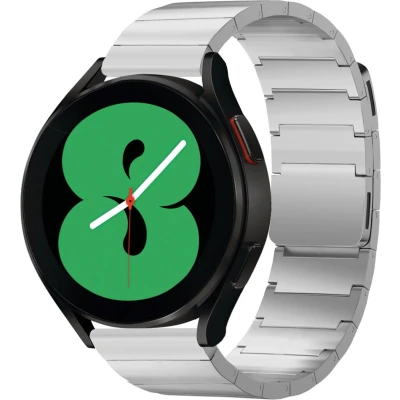 Afbeelding van Selencia Stalen magnetisch 20 mm bandje Geschikt voor Samsung Galaxy Watch 6 (Classic) / 5 (Pro) 4 3 Garmin Venu 2 plus Sq Forerunner 245 55 Zilver