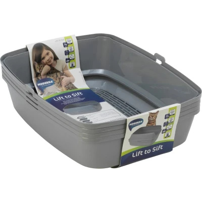 Afbeelding van Moderna kattenbak Lift to Sift 50 cm grijs Gebr. de Boon