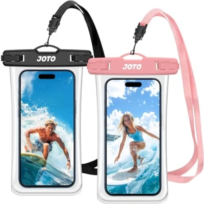 Afbeelding van JOTO 2 verbeterde waterdichte smartphonehoezen voor iPhone 15, 14, 13, 12 Pro Max Plus XS XR X 8 7, Samsung A14, A23, A33, Xiaomi Redmi, IPX8 gecertificeerd, waterdicht, telefoon tot 7 inch