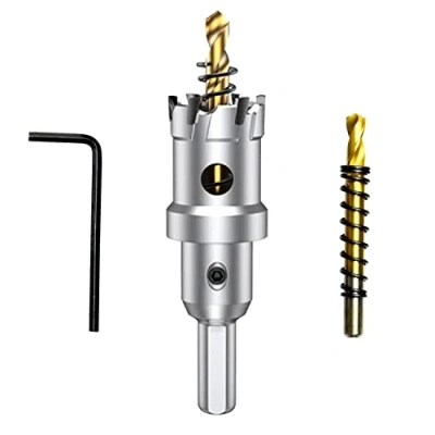 Afbeelding van ASNOMY 25 mm wolfraamcarbide gatenzaag, TCT gatenzaag met 2 titanium gecoate pilotboren voor roestvrij staal, blad, metaal