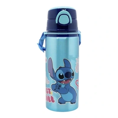Afbeelding van Herbruikbare pop up fles van aluminium met riem, 730 ml STITCH DRAWING