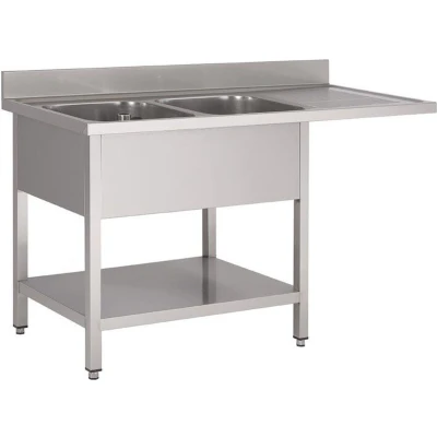 Afbeelding van Gastro M RVS spoeltafel met ruimte voor vaatwasser 160x70x85cm