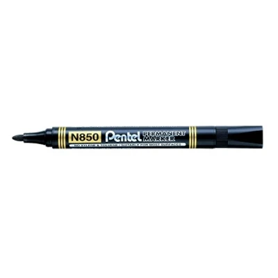 Afbeelding van Pentel N850 A permanente marker, conisch, middelgroot, zwart, 12 stuks