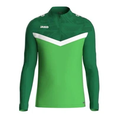 Afbeelding van JAKO Ziptop Iconic rood/wijnrood L zachtgroen/sportgreen /