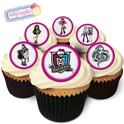 Afbeelding van Holly Cupcakes 24 Fabulous Edible Pre Cut Wafer Cake Toppers: Monster High