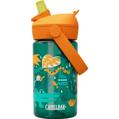 Afbeelding van CamelBak Thrive Flip Straw waterfles voor kinderen, 414 ml, met Tritan Renew, gemakkelijk mee te nemen, bovenkant van rietje, jungledieren
