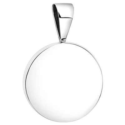 Afbeelding van Nenalina Dames Hanger Rond Mat Plaatje in 925 Sterling Zilver