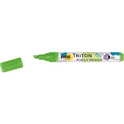 Afbeelding van Kreul 17864 Triton Acrylic Marker Edge, fluorescerend groen, afgeschuinde punt, lijndikte ca. 1 4 mm, acrylmarker voor het versieren van papier, hout, steen en nog veel meer