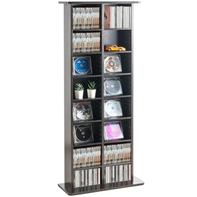 Image de VEVOR Meuble de Rangement Multimédia 8 Niveaux Étagère pour DVD 464 CD Réglable