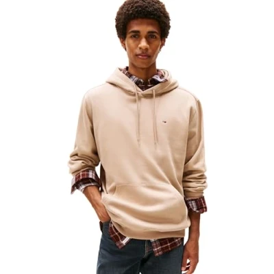 Image de TOMMY JEANS Sweat à capuche TJM REG S FLAG DM0DM20742, beige, XL, Beige (taupe côtier), XL