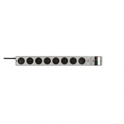 Afbeelding van Super Solid 13.500A stekkerdoos met overspanningsbeveiliging 8 voudig zilver 2,5m H05VV F 3G1,5 *FR*