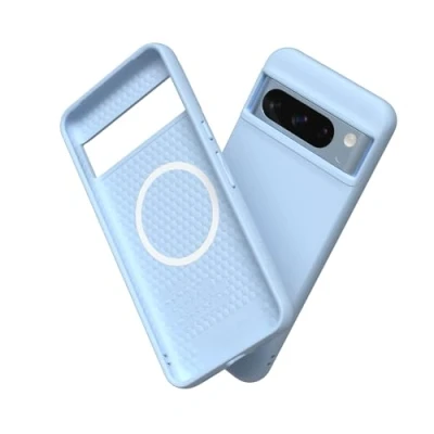 Afbeelding van RHINOSHIELD Hoesje compatibel met [Pixel 8 Pro] SolidSuit Magsafe dunne hoes schokabsorberende technologie en premium matte afwerking ijsblauw