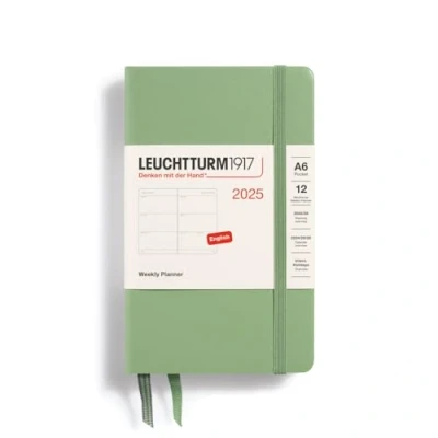 Afbeelding van Leuchtturm1917 Weekly A6 Pocket 12 maanden 2025 Hardcover Sage