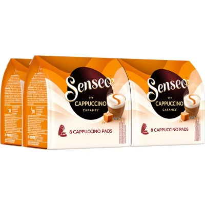 Afbeelding van Senseo Cappuccino Caramel Koffiepads Intensiteit 2/9 4 x 8 pads