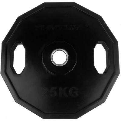 Afbeelding van Tunturi Olympische Halterschijf Halter gewichten 1x 25 kg 50mm Rubber Incl. gratis fitness app