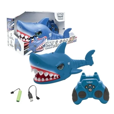 Afbeelding van Lexibook Crazy Shark op afstand bestuurbare haai, tot 5 km/u, automatische jacht en dansmodi, programmeerbaar, muzikale effecten, blauw, SHARK01