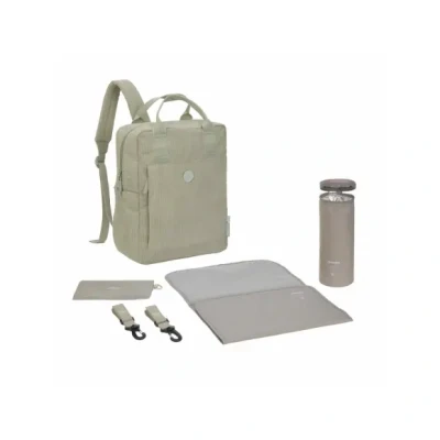 Afbeelding van Lässig Luiertas Rugzak Gre Vividal Backpack Cord Olive Groene