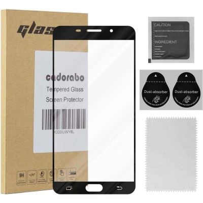 Afbeelding van Cadorabo Screenprotector geschikt voor Samsung Galaxy A9 2016 Volledig scherm pantserfolie Beschermfolie in TRANSPARANT met ZWART Gehard (Tempered) display beschermglas 9H hardheid 3D Touch