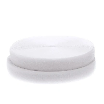 Afbeelding van TUKA 25 meter x 20mm Klittenband Vastnaaien (25 m Haakband &amp; lusband), Extra Sterke Klittenbandsluiting, 20 mm Brede Haak Lus Band, Niet Klevend om op te Naaien, Wit, TKB5004 white
