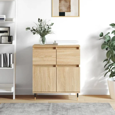 Afbeelding van Dressoir 60x35x70 cm bewerkt hout sonoma eikenkleurig