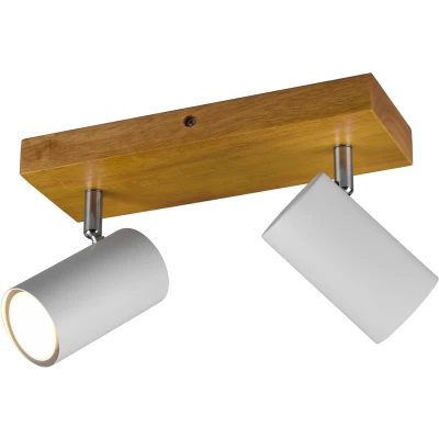 Afbeelding van TRIO MARLEY Spot Wit mat excl. 2x GU10 4,5W Houten element