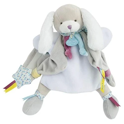 Afbeelding van Doudou et Compagnie Knuffelpop hond 28 cm grijs Toopi voor jongens DC3082