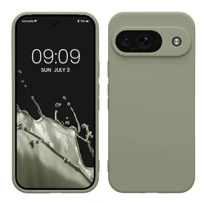 Afbeelding van kwmobile telefoonhoesje geschikt voor Google Pixel 9 Hoesje smartphone Precisie camera uitsnede In grijsgroen