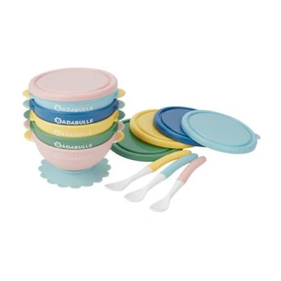 Image de Lot de 5 bols antidérapants 330ml et 3 cuillères souples