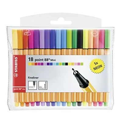 Image de Pochette de 18 Mini Feutres Stabilo Point 88