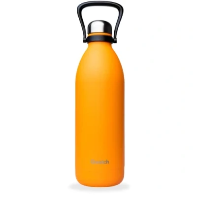 Afbeelding van Qwetch Grote thermosfles Pop oranje 1,5 l 48 uur koud en 16 warm Waterdicht BPA vrij Roestvrijstalen drinkfles met draaggreep Geïsoleerde thermoskan voor picknick, camping, familie
