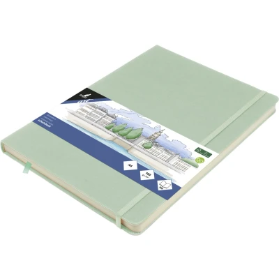 Afbeelding van Kangaro schetsboek A4 mint PU hardcover met elastiek en lint K 861244