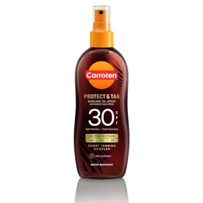 Afbeelding van Carroten OmegaCare Tanning Oil SPF 30, 150 ml bronzing olie met omega vetzuren bruiningsversneller zonwering beschermende zonnespray