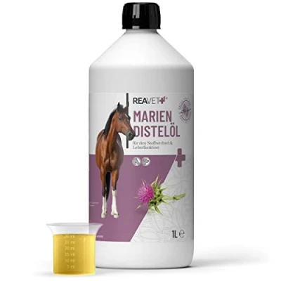 Afbeelding van ReaVET Mariadistelolie voor dieren Ondersteunt bij de rui, lever en galfunctie 1000ml