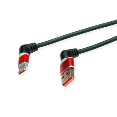 Afbeelding van ROLINE 360 Rotatie USB 2.0 Kabel, Type C A, M/M, rood / zwart, 2 m