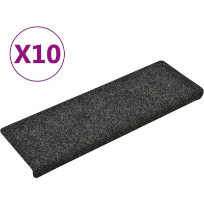 Afbeelding van Trapmatten 10 st 65x21x4 cm naaldvilt grijs