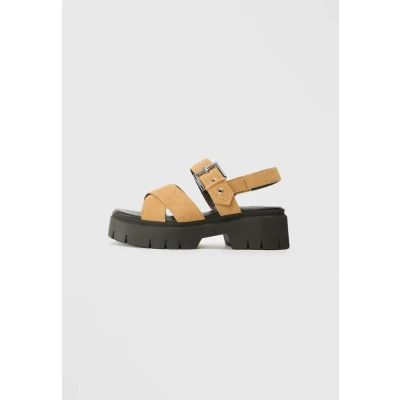 Afbeelding van HUGO KRIS Sandalen met plateauzool, Dames, Maat: 41, Open beige Leer