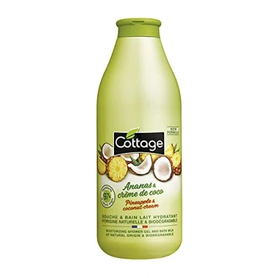 Afbeelding van Cottage Douche en badgel, hydraterende melk, 97% ingrediënten van natuurlijke oorsprong, 750 ml, gemaakt in Frankrijk, ananas &amp; kokoscrème