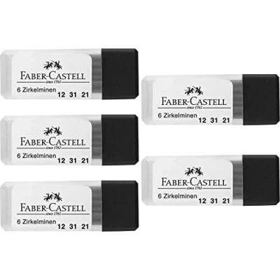 Afbeelding van Faber Castell 205019 potlood, rond, hardheid H 5 blikjes met 6 vullingen, zwart