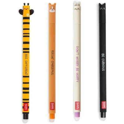 Afbeelding van LEGAMI Lot de 4 stylos à encre gel, Sweet, avec effaçable, abeille, corgi, lapin et kitty effaçables sans utiliser feuilles, pointe 0,7 mm (SWEET)
