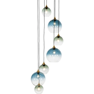 Afbeelding van QAZQA sandra Art Deco Grote hanglamp voor boven de eettafel in eetkamer 7 lichts Ø 65 cm Messing Woonkamer Slaapkamer Keuken