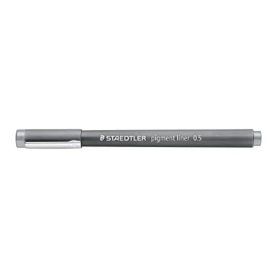 Afbeelding van Staedtler 308 05 82 fineliner pigment liner (lijndikte 0,5 mm, hoge kwaliteit, pigmentinkt, onuitwisbaar, lichtbestendig) Kleur: grijs