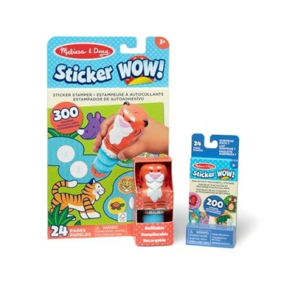 Afbeelding van Melissa &amp; Doug Sticker WOW! Tijgerpakket: 24 pagina&#039;s activiteitenblok, stickerstempel, 500 stickers, kunst en knutselspeelgoed, verzamelfiguur