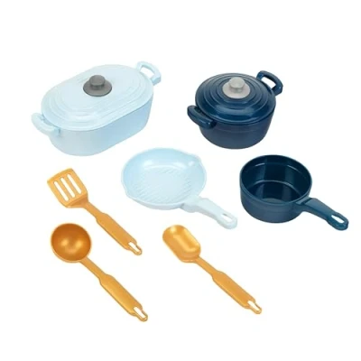 Afbeelding van Klein Toys kookgerei pollepel, spatel, kooklepel, grillpan, steelpan, pot, braadpan met deksel multicolor