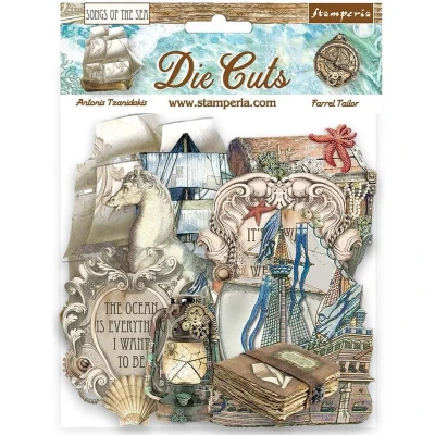 Afbeelding van Stamperia Songs of the Sea Die Cuts Ship and Treasures (42pcs) (DFLDC85)